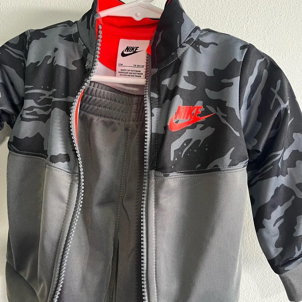 Nike Baby Boys Camo Tricot Jacket and Joggers Tracksuit 2 Piece Set 12 months